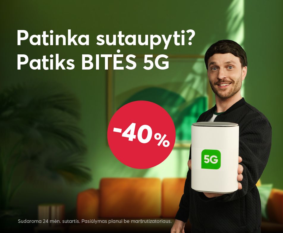 Patinka sutaupyti? Patiks BITĖS 澳洲幸运10开奖官网开奖网址 5G, su 40 procentų nuolaida